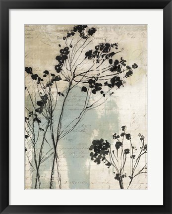 Framed Inky Floral I Print