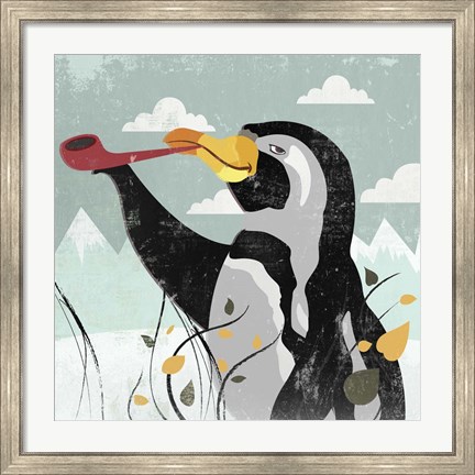 Framed Penguin Stroll Print