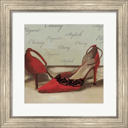 Framed Red Pumps Print