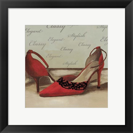 Framed Red Pumps Print