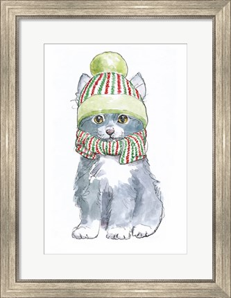 Framed Christmas Kitties II Print