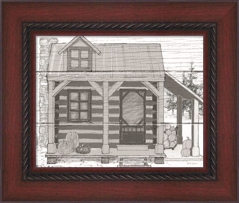 Framed Fall Cabin II Print