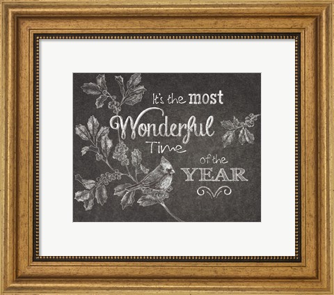 Framed Chalkboard Christmas Sayings VI Print