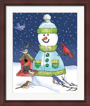 Framed Lodge Snowmen II Print