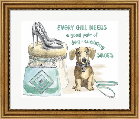 Framed Glamour Pups V Print