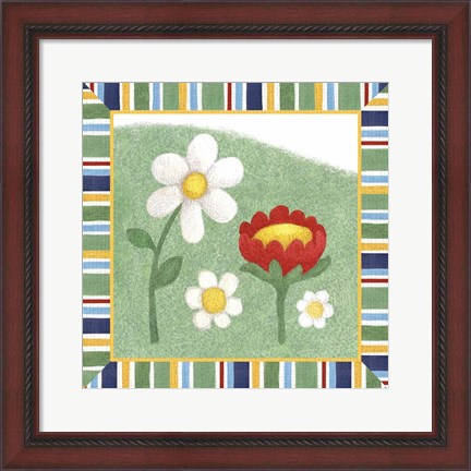 Framed Americana Garden I With Border Print