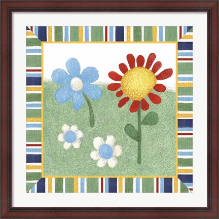 Framed Americana Garden II With Border Print