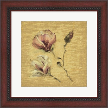 Framed Magnolia Blossom on Gold Print