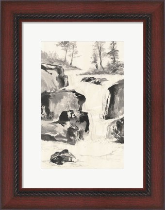 Framed Sumi Waterfall II Print