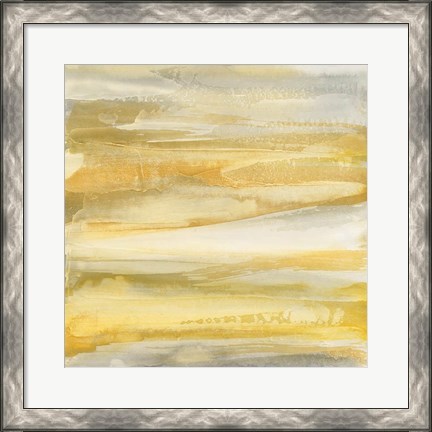 Framed Grey and Gold Print