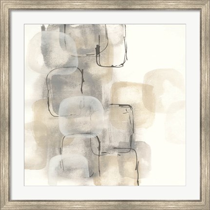 Framed Neutral Stacking II Print