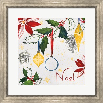 Framed Watercolor Christmas IV Print