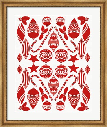 Framed Christmas Otomi III Print