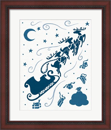 Framed Christmas Otomi Tile II Print