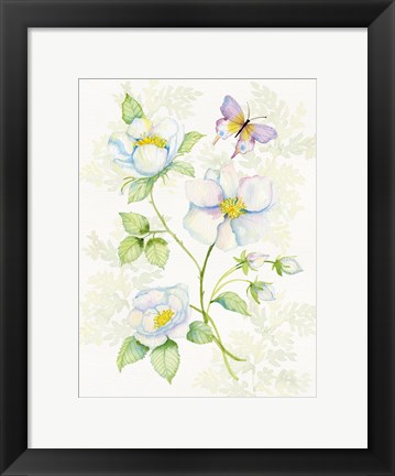 Framed Floral Delight V Butterflies Print