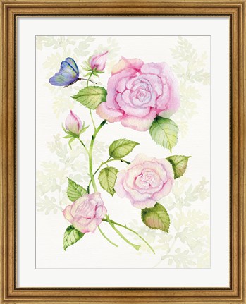 Framed Floral Delight IV Butterflies Print