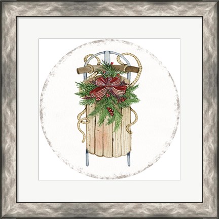 Framed Holiday Sports II Round Print