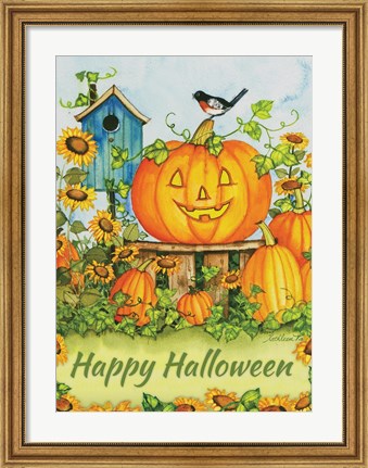 Framed Halloween Pumpkins Happy Halloween Print