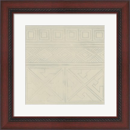 Framed Geometric Tone on Tone I Print