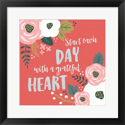 Framed Wildflower Daydreams VII Grateful Heart Print