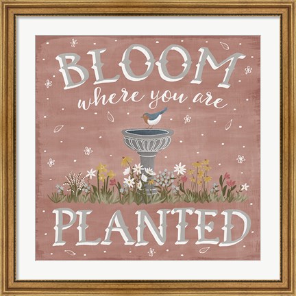 Framed Blooming Garden VII Print