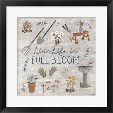 Framed Blooming Garden I Print