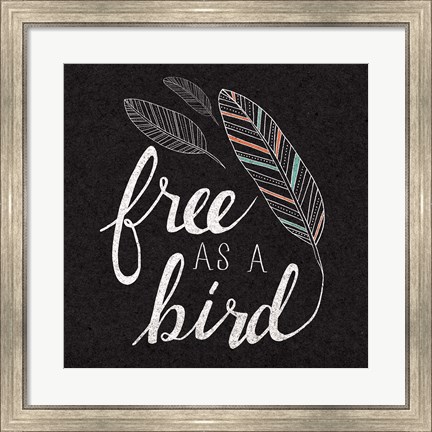 Framed Free as a Bird Black Print