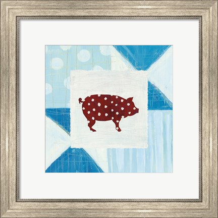 Framed Modern Americana Farm Quilt I Print