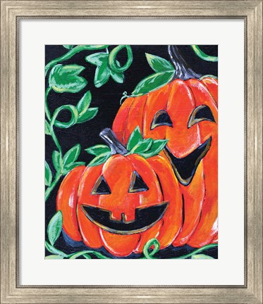 Framed Halloween Pumpkins Print