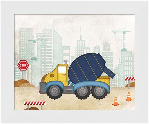 Framed Cement Truck Print