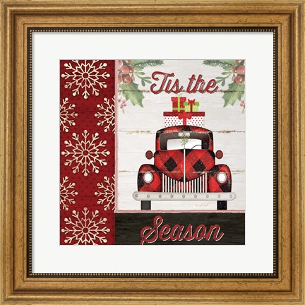 Framed Tis the Season Truck Print