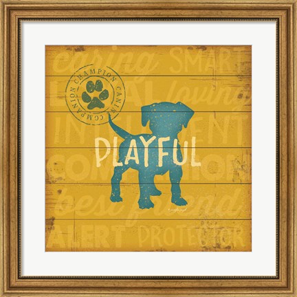 Framed Playful Dog Print