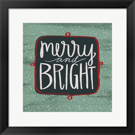 Framed Merry &amp; Bright Print