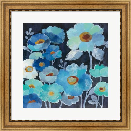 Framed Indigo Flowers III Print