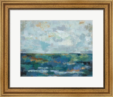 Framed Seascape Sketches II Crop Print