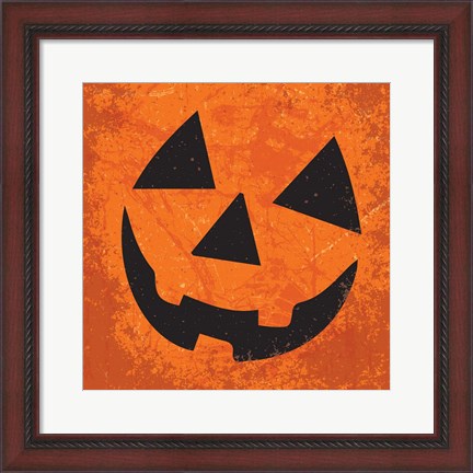 Framed Pumpkin Face Print