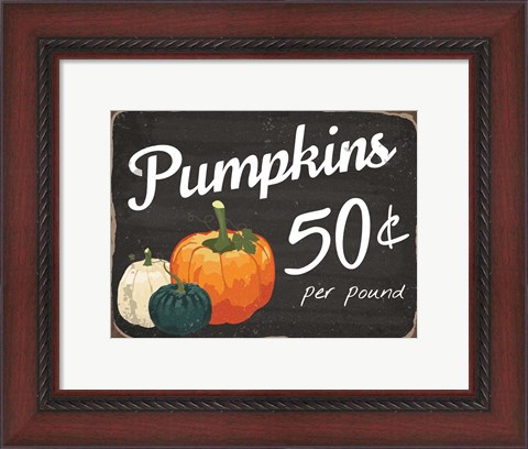 Framed Pumpkins 50 Cents Print