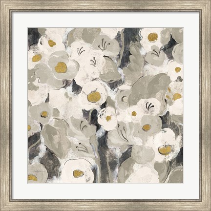 Framed Velvety Florals Neutral III Print