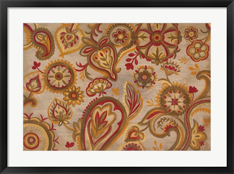 Framed Linen Paisley Print