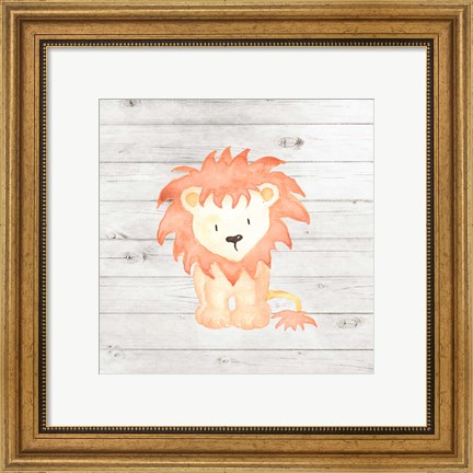 Framed Watercolor Lion Print