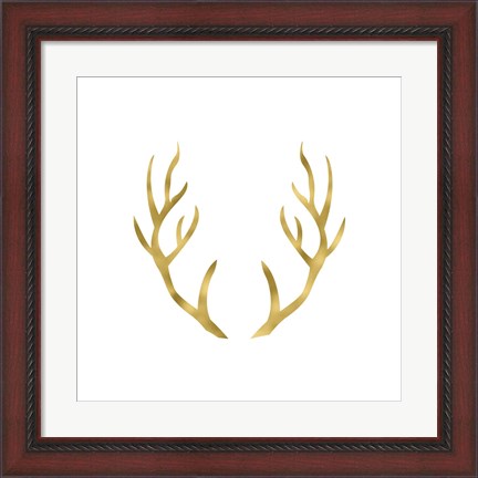 Framed Gold Antlers Print