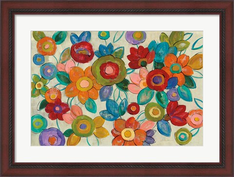 Framed Decorative Flowers Print