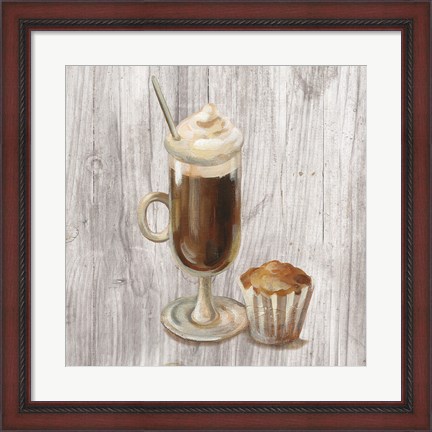 Framed Coffee Time V on Wood Print