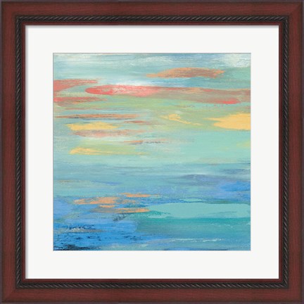 Framed Sunset Beach I Bright Print