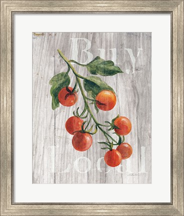 Framed Market Vegetables IV on Wood Print