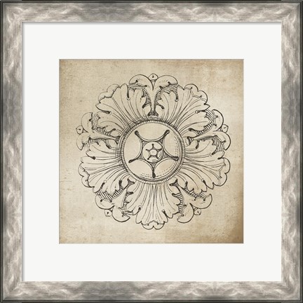 Framed Rosette VI Neutral Print