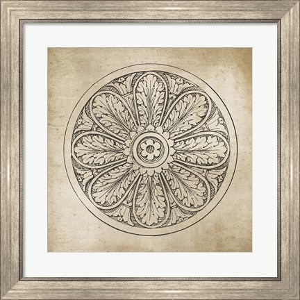 Framed Rosette VIII Neutral Print