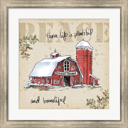 Framed Country Christmas I Print