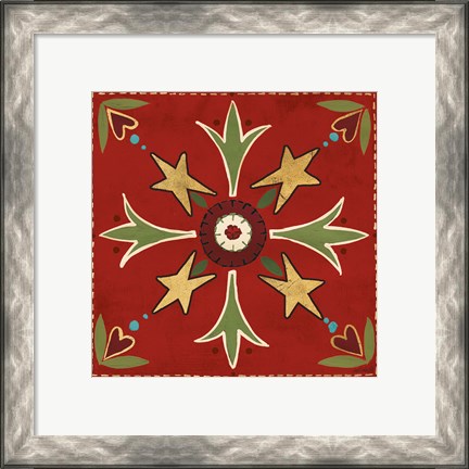 Framed Festive Tiles III Print