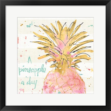 Framed Flamingo Fever V Print